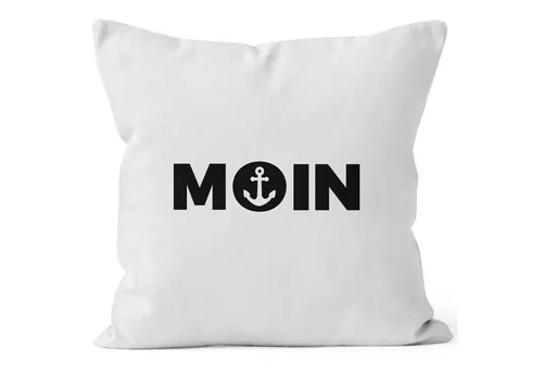 MoonWorks Dekokissen Maritmer Kissenbezug Moin mit Anker Deko-Kissen MoonWorks®