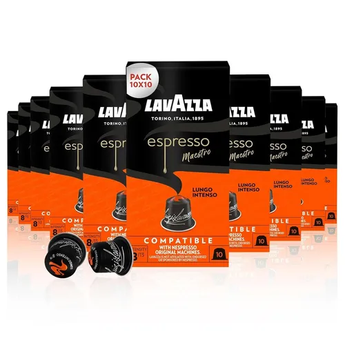 Lavazza Lungo Intenso Kapseln, Karamell & Schokolade, Nespresso komp., 10x10