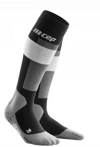 CEP Herren Skisocken MERINO COMPRESSION grey - 5 - Skisocken mit Merinowolle und gezielter Kompression für optimale Thermoregulation und verbesserte Blutzirkulation, ideal für Skifahrer, die lange auf den Pisten sind.