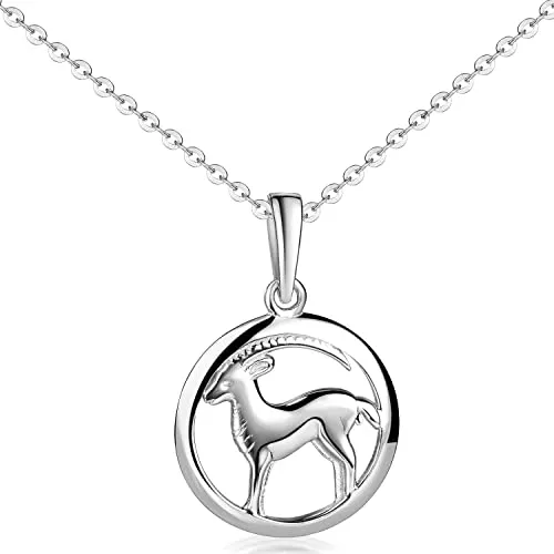 Materia Steinbock Anhänger - Sternzeichen Kette Silber 925 rhodiniert KA-488-K142