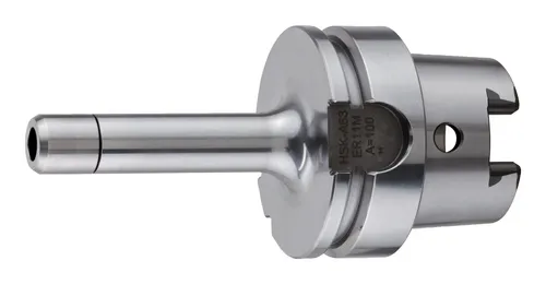 Fahrion Spannzangenfutter DIN69893A CP11M HSK-A 63-100 - 43226001000 - Präzises Spannzangenfutter für HSK63 mit 1-7 mm Spannbereich und 100 mm Auskraglänge. Ideal für hochpräzise Bearbeitungsergebnisse dank starker Stabilität und Schwingungsdämpfung. Lieferung ohne Spannmutter.