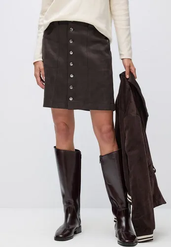 Street One Veloursrock mit Knöpfen deep Roast Brown 42 von Street One