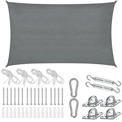 TecTake Sonnensegel Sunny 3x5m, grau