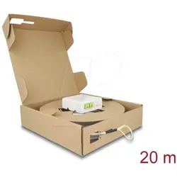DELOCK 85932 - FTTx LWL Anschlussbox - Stecker für FTTH Anwendungen, vorkonfektioniert mit 2x SC/APC Simplex, ideal für schnellen Glasfaseraufbau in Gebäuden, inkl. 20 m Verlegekabel.