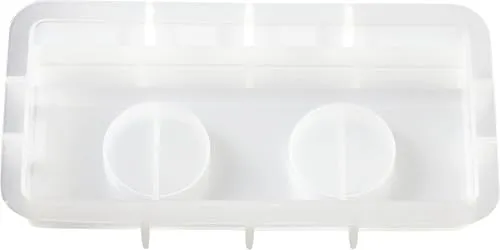 Hobbyfun Silikon-Gießform 2-Teelichthalter mit Schlitz Gießharz Beton Kreativgießmasse 18x11x2.5 cm 285 ml Silikonformen