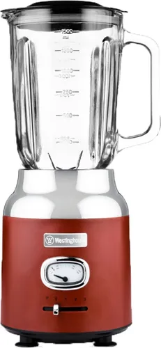 Westinghouse Retro Standmixer - Standmixer mit 1.5 Liter Glasbehälter, 3 Geschwindigkeiten und Pulsfunktion. Ideal für Smoothies und Crushed Ice, hochwertig verarbeitet und leicht zu reinigen.