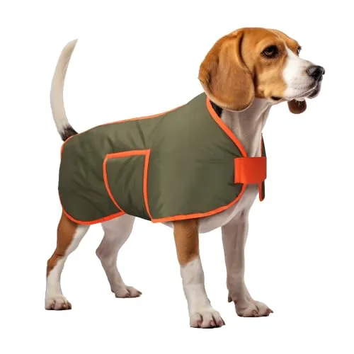 ROMNEYS Comfy’n Safe Hundemantel – gefütterter Winter- & Regenmantel für Hunde mit Fleece-Innenfutter, Brust-/Bauchgurten & Beinschlaufen, Geschirröffnung (Größen XS–XXL) (M)
