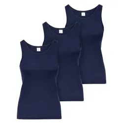 Ladeheid Unterhemd Trägertop Damen Baumwolle Set 3 Stück LA40-262 - Damen Unterhemd Set in Blau, 100% Baumwolle, atmungsaktiv und schnell trocknend – ideal für sportliche und modische Outfits.