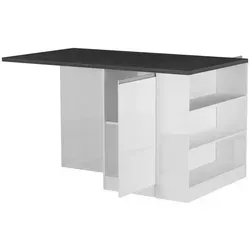 Dmora Kücheninsel in Weiß und Schiefer – 160x90x90 cm