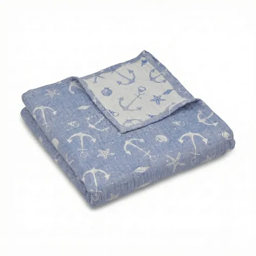 Babydecke Musselin Ankerliebe 120x120cm