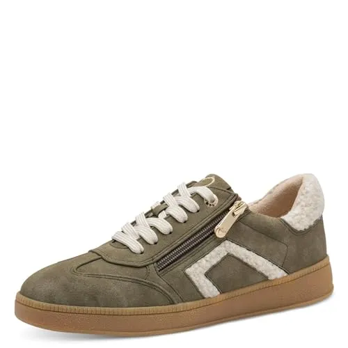 MARCO TOZZI Damen Sneaker Retro mit Teddy Fleece, Größe: 40 EU, Farbe: Braun - Stylischer Retro Sneaker von Marco Tozzi mit kuscheligen Teddy Fleece Einsätzen für maximalen Komfort und Langlebigkeit. Ideal für jeden Anlass, bietet er eine bequeme Passform und eine rutschfeste Synthetik-Laufsohle.