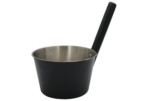 Nikkarien Saunia Aufgusskübel Nikkarien Sauna Saunakübel 4 Liter Edelstahl schwarz 10692