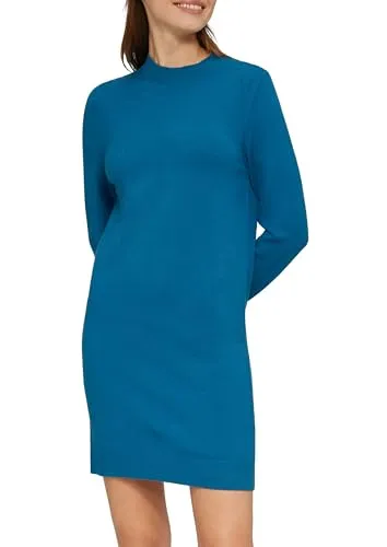 s.Oliver Feinstrickkleid mit Naht-Details Petrol 48 von s.Oliver