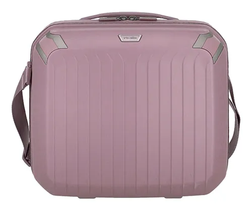 travelite Beautycase Elvaa - Bruchfestes Handgepäck in Rosa, ideal zum Aufstecken auf Trolley für stressfreies Reisen