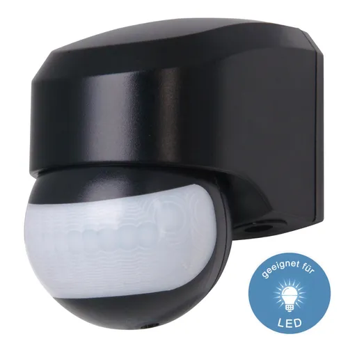 LED Bewegungsmelder außen schwarz IP44 INFRAcontrol 110° Aufputz Kopp 823705014