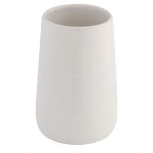 Axentia Zahnputzbecher Bonja Wellness, 128210, Keramik, weiß, 8,5 x 13 cm