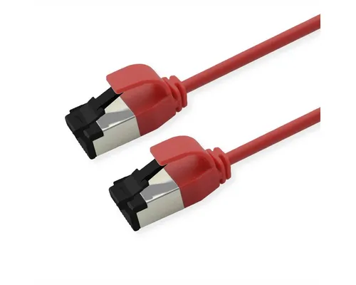 ROLINE U/FTP Patchkabel Cat.8 (Class I), slim LAN-Kabel, RJ-45 Männlich (Stecker), RJ-45 Männlich (Stecker) (100.0 cm), LSOH, Litzendraht