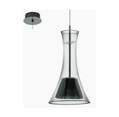 EGLO LED Hängelampe 1x5,4 W - Moderne Pendelleuchte für Küche und Esszimmer - Deckenlampe mit dimmbarem Glasschirm, warmweißem Licht und energieeffizienter LED-Technik, ideal für stilvolle Innenräume.