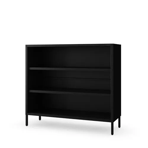 Jan Nowak Niedriges Bücherregal Metall - Luca | 2 Verstellbare Ablagen im Industrial Style - Robustes Bücherregal aus Metall mit schimmerndem Finish. Ideal für individuelle Raumgestaltung dank 2 verstellbarer Ablagen. Stabil und einfach zu montieren, perfekt für Wohnzimmer oder Schlafzimmer.
