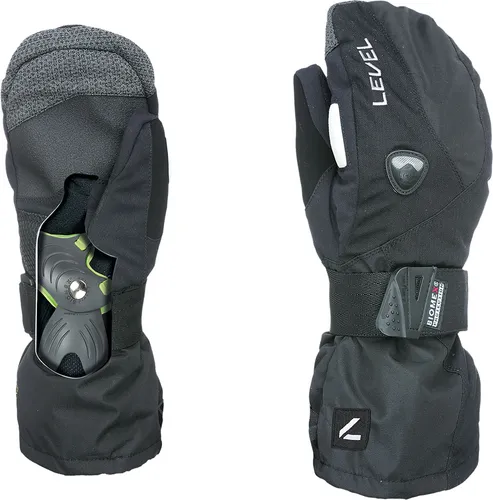 LEVEL FLY Fäustling 2025 black - 9 - Hochwertige Handschuhe mit Biomex Protection System, wasserresistent und atmungsaktiv - ideal für Wintersportler.