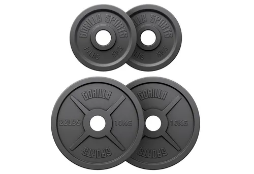 GORILLA SPORTS Hantelscheibe 50mm Bohrung, Gusseisen, Einzeln/Set -Gewichtsscheiben, Hantelscheiben, 30 kg
