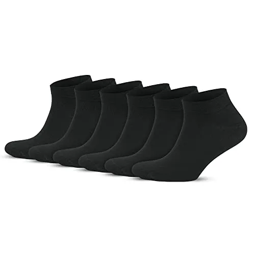 Paar Bambus Socken Sneaker Damen und Herren Kurze Antibakteriell (schwarz, 43-46) 6