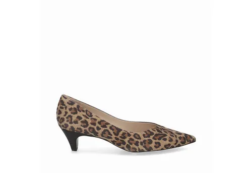 Peter Kaiser Damen Pumps 72441 in Braun - Größe 40 - Elegante Pumps mit Blockabsatz und angesagtem Leo-Look, ideal für stilvolle Auftritte. Atmungsaktives Material sorgt für hohen Tragekomfort.