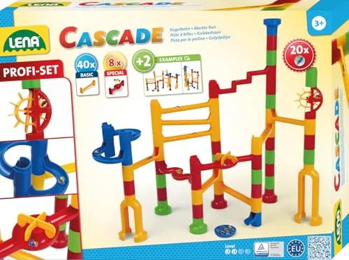 Lena Cascade Speed (65290) - Kugelbahn mit schneller Abfahrt, fördert Geschicklichkeit und Kreativität beim Spielen