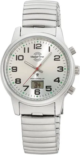 Master Time Funk Quarz Damen Uhr Analog-Digital MTLA-10820-42M - Elegante Damen-Armbanduhr mit Edelstahl-Zugband, funkautomatischer Zeitumstellung und leuchtenden Zeigern für optimale Ablesbarkeit zu jeder Tageszeit.