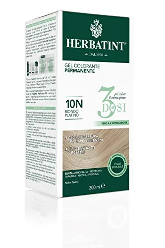Herbatint Dauerhaftes Farbgel 3 Dosen - 10N Platinblond 300ml