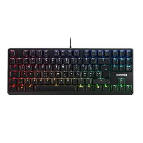 CHERRY G80-3000N RGB TKL, Gaming-Tastatur, Schweiz, MX Silent RED, Schwarz