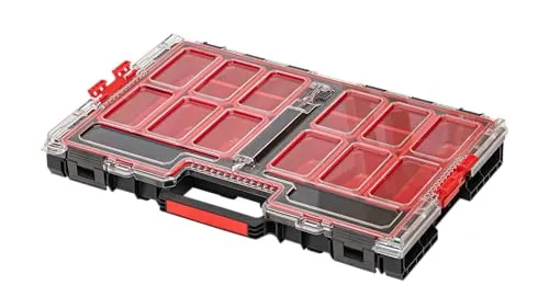 Qbrick System Werkzeugkoffer Werkzeugkasten Aufbewahrungsbox Sortierbox Leer Werkzeugkiste ONE Organizer L 2.0 Schwarz 531 x 379 x 77 mm