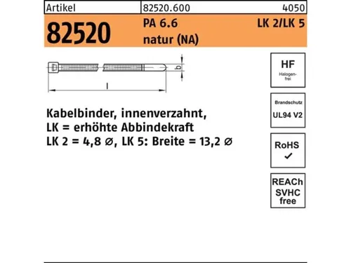 Kabelbinder F. LK2/LK5 82520 PA 13,2x535