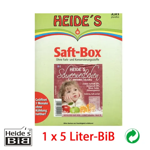 Punsch Schneeweißchen, 5 Liter-BiB - 1er-Pack von Heides-BiB - Saft-Box