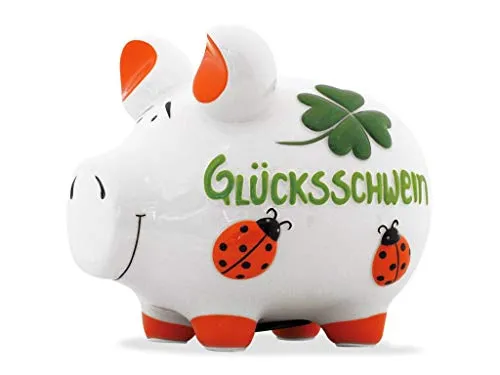 KCG Spardose Schwein Glücksschwein Keramik mittel