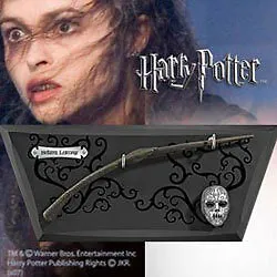 The Noble Collection Bellatrix Wand with Wall Display Mini Mask