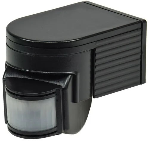 Bewegungsmelder IP44 10W Mindestbelastung schwarz (180 Grad, 12m, 3-Pol)