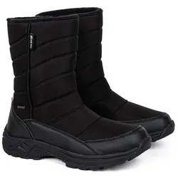 Herren Schneestiefel HEYO Warme Winterstiefel Trekkingschuhe Gepolstert Wasserdicht Trekking Boots Reißverschluss Schwarz 43 - Schwarz - 43