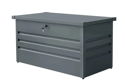 Divit Gartenbox Outdoor Metall Aufbewahrungsbox AB5 - Verschließbare Gartentruhe mit 350 l Fassungsvermögen, ideal zur sicheren Aufbewahrung von Gartenutensilien und Möbeln