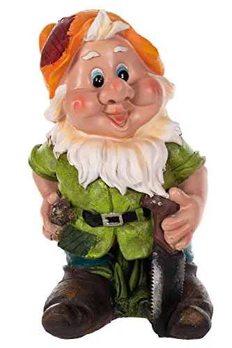 Birendy RIESIGER Zwerg: XXL Gartenzwerg 41cm Gartenfigur - Gartenstatuen, detailreiche und wetterfeste Wichtelfigur aus Polyresin, perfekt als Geschenk oder zur Verschönerung Ihres Gartens.