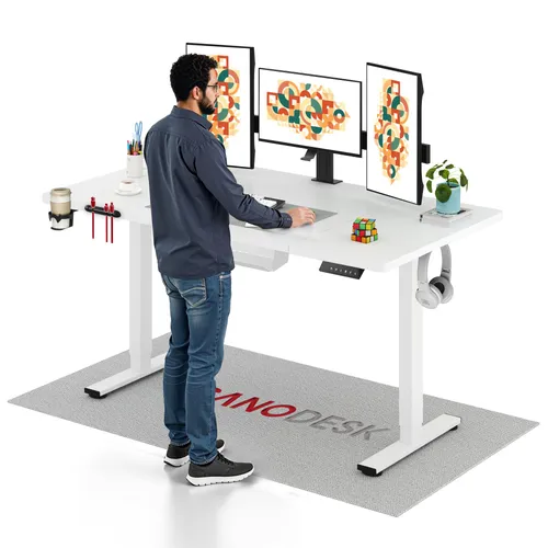 SANODESK Höhenverstellbarer Schreibtisch 160x60cm mit Kindersicherung