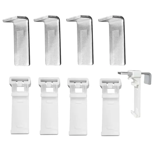 JJiaoLinin Klemmhalter für Rollo, 8 Stück Set Klemmhalter Doppelrollo Ohne Bohren zum Klemmen und Kleben Robuste Metallkonstruktion Klemmträger für PVC Fenster Türflügel