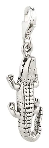 Charm Anhänger Krokodil 1 aus 925 Sterling Silber (26x10mm)
