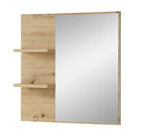 Stella Trading BARI Wandspiegel in Artisan Eiche Optik - Dekorativer Wandspiegel mit praktischer Ablage für Flur & Garderobe, FSC-zertifiziert und ideal für verschiedene Wohnstile.