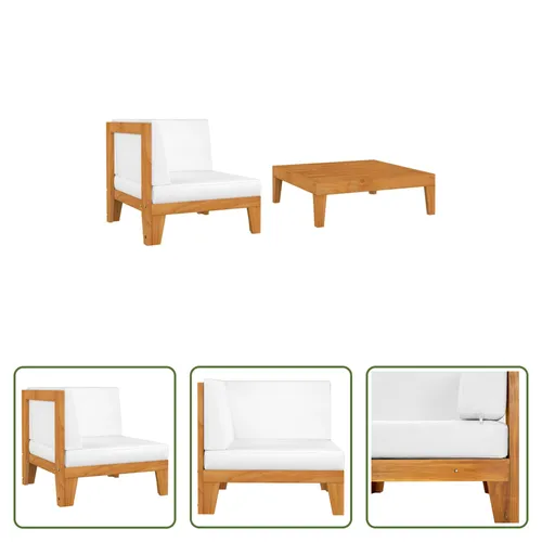 The Living Store 2-tlg. Garten-Lounge-Set aus Akazienholz
