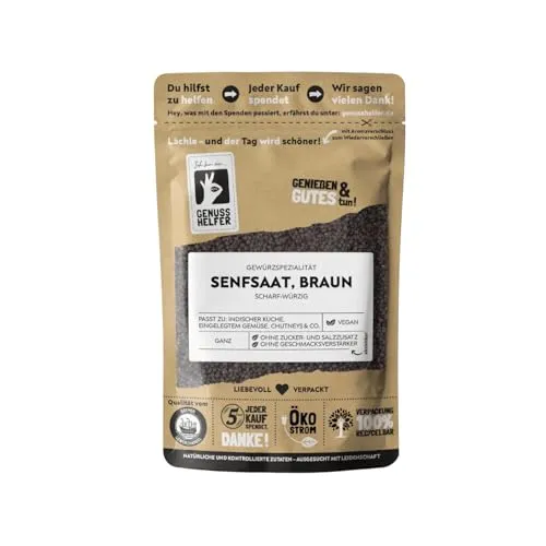 Bremer Gewürzhandel Senfkörner braun, ganz, Senfsamen mit scharf-würzigem Geschmack, Senfsaat zum Kochen und Braten, ideal zum Einlegen von Gemüse, 3 x 150g