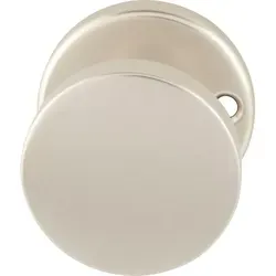 Grundmann - Türknopf Flachform - Auf Rosette Mit Schraublöchern, Ø 45 Fest Aluminium Neusilber, 1 Stück Zubehör Beschläge Türen