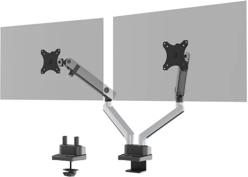 DURABLE SELECT PLUS Monitor Halterung für 2 Monitore - Monitorhalterung mit flexiblen Armen für individuelle Höhen- und Neigungsverstellung, ideal für ergonomisches Arbeiten.