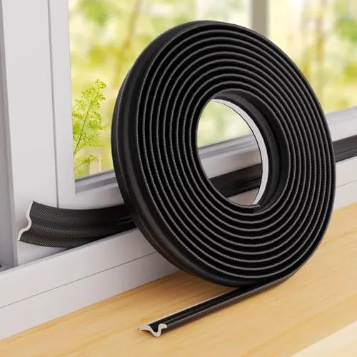 Fensterdichtung Dichtungsband Türdichtung Selbstklebend Zugluftstopper für Türen Fenster,Schaumstoff Abdichtung Fenster Zugluft Dichtung Türrahmen Fensterrahmen Isolierung Winter(Schwarz,5M)