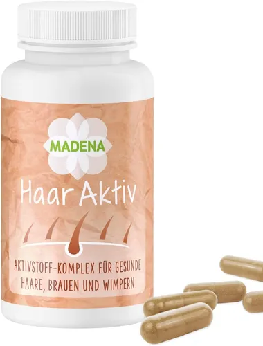 Madena Haar Aktiv, 70 Kapseln, 22 Vitamine & Mikronährstoffe für gesunde Haare